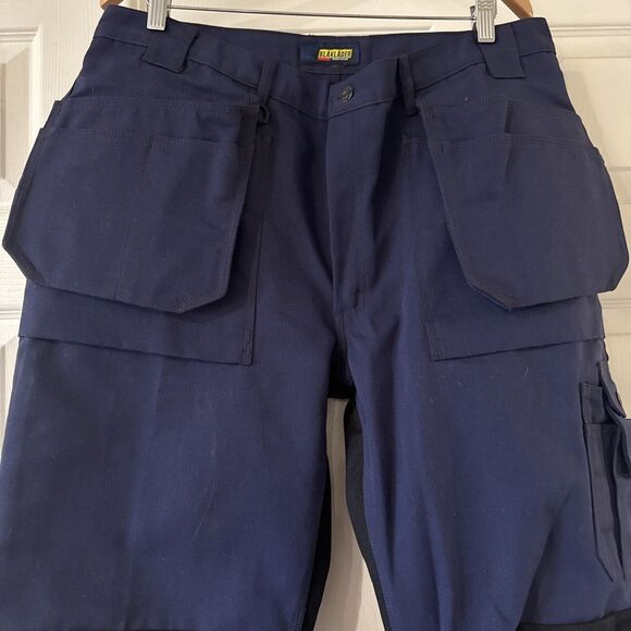 Blaklader Workwear Pants 38x31 Blue Utility Cargo Reinforced Durable Tradesman - Picture 2 of 16